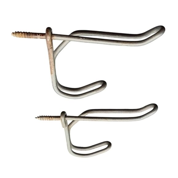 Other - Rustic Vintage Metal Schoolhouse Wall Hooks Set Of 2 With Screw Mounts for Home